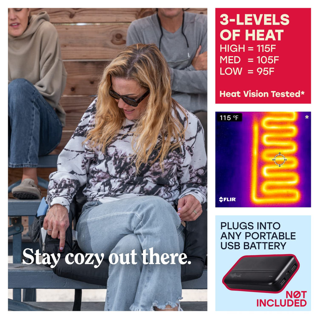 Portable Heated Stadium Seat for Bleachers D9457