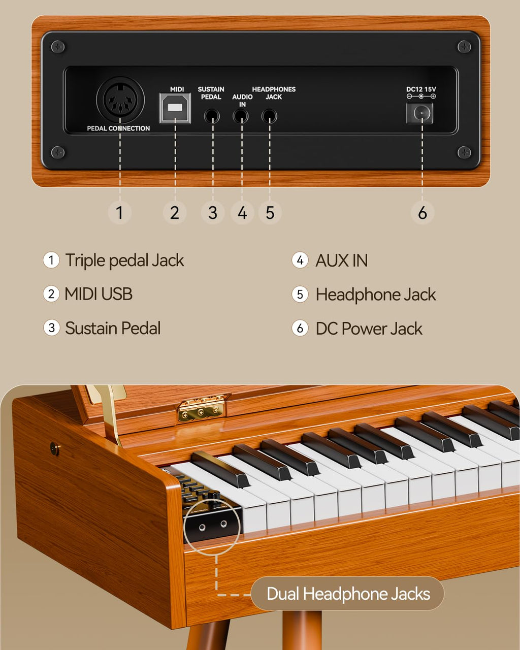 88-Key Weighted Hammer Action Digital Piano D8482