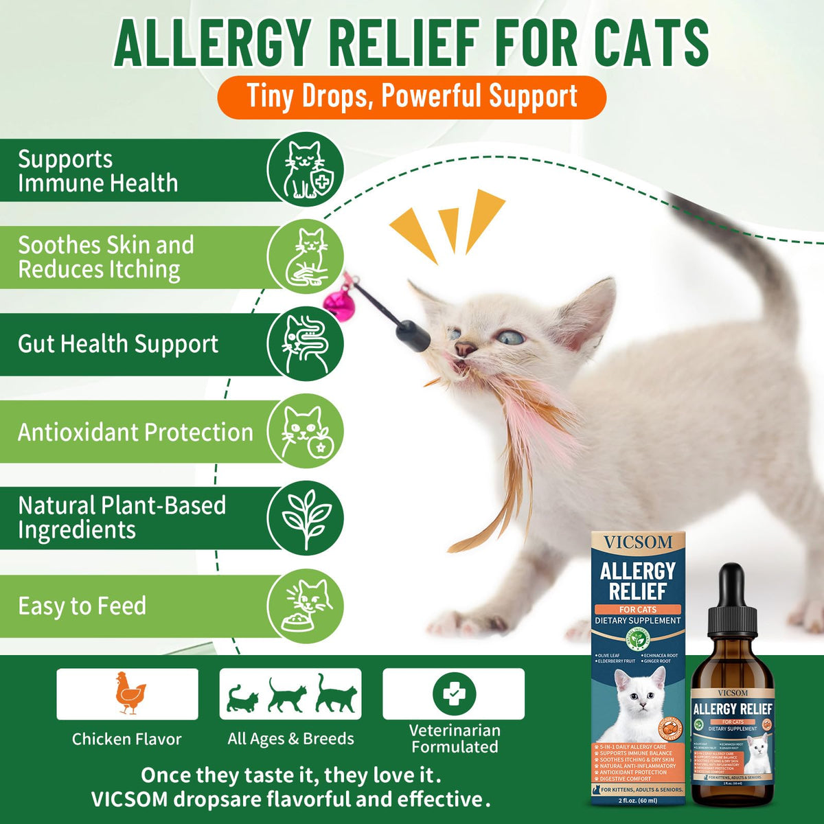 Cat Allergy & Hairball Relief Drops 60ml D4417