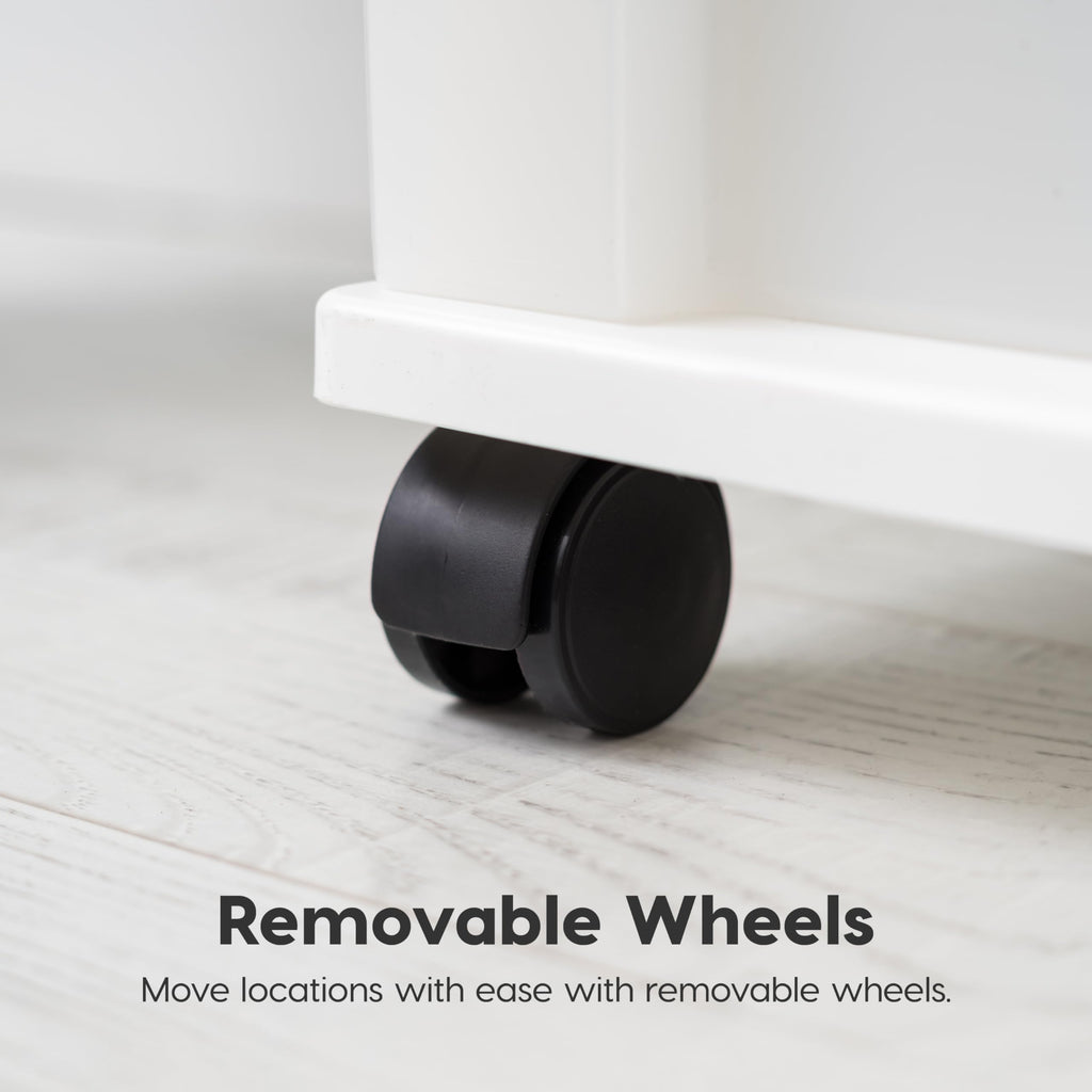 4 Drawer White Storage Cart with Wheels G608