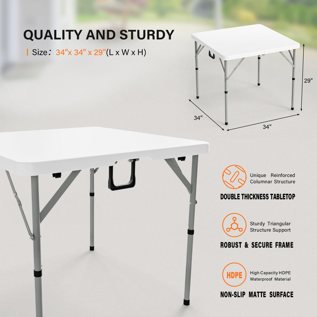 White Bi-Folding Portable Plastic Table E88746