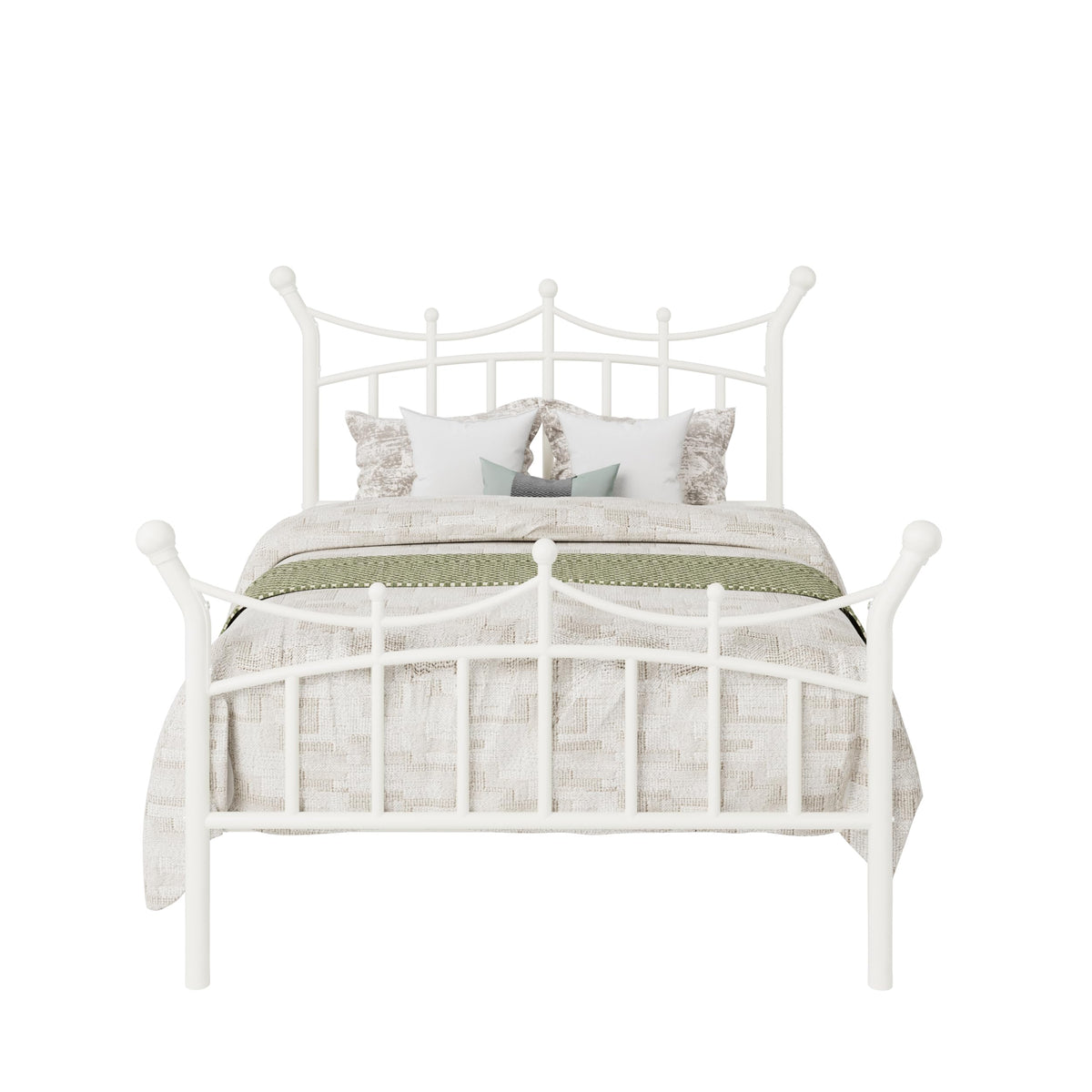 Twin Size White Metal Bed Frame F6098
