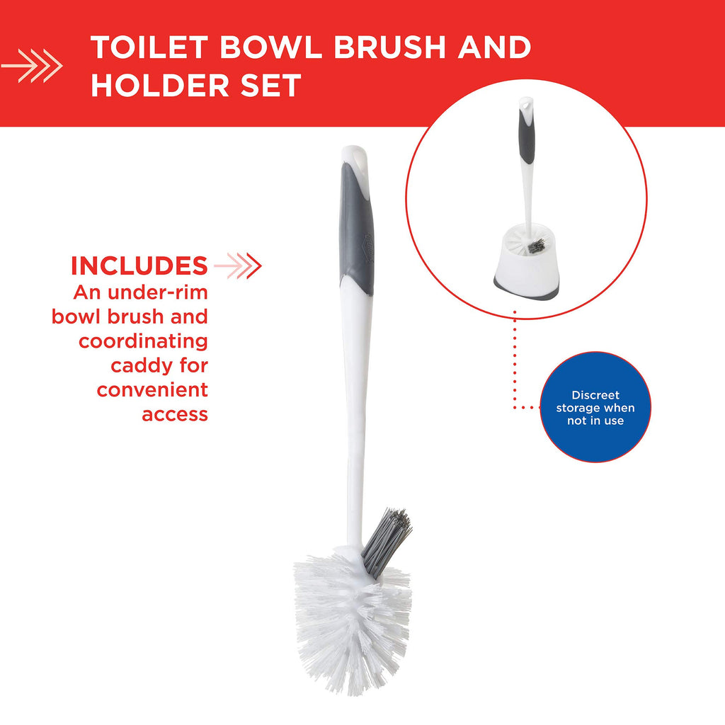 White Toilet Bowl Brush with Storage Caddy P615491