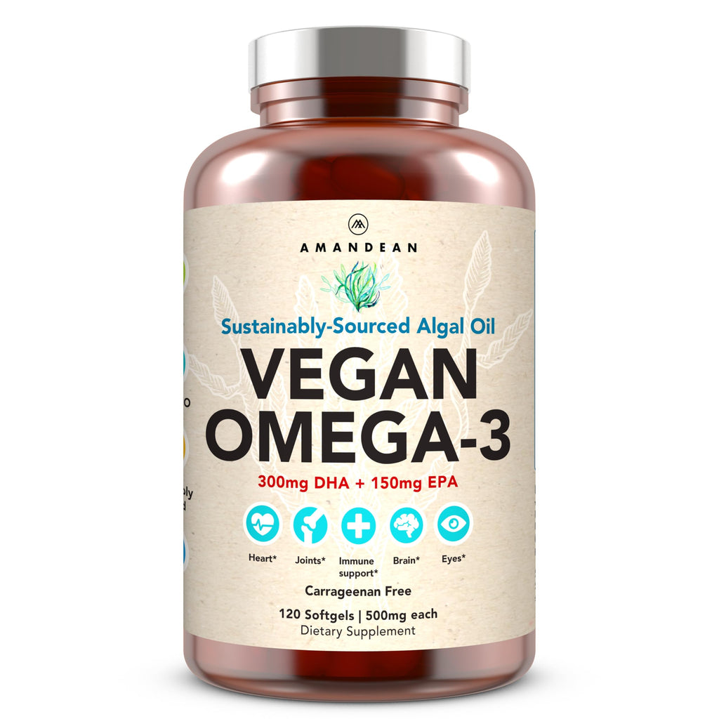 Vegan Omega-3 Algal Oil DHA EPA Softgels, 120ct I24174