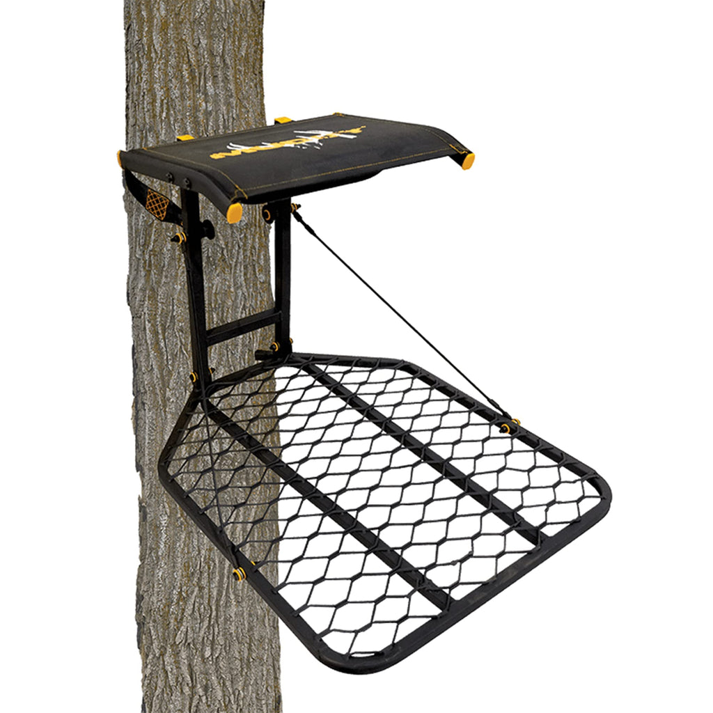 1-Person Tree Stand Platform & Set of 3 Climbing Sticks with Fold-Up Steps N4291