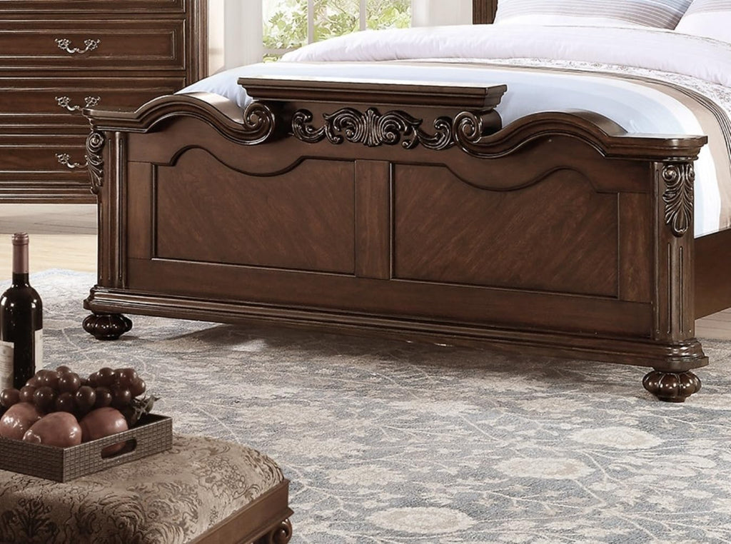 King Size Faux Leather Tufted Headboard Bed A865