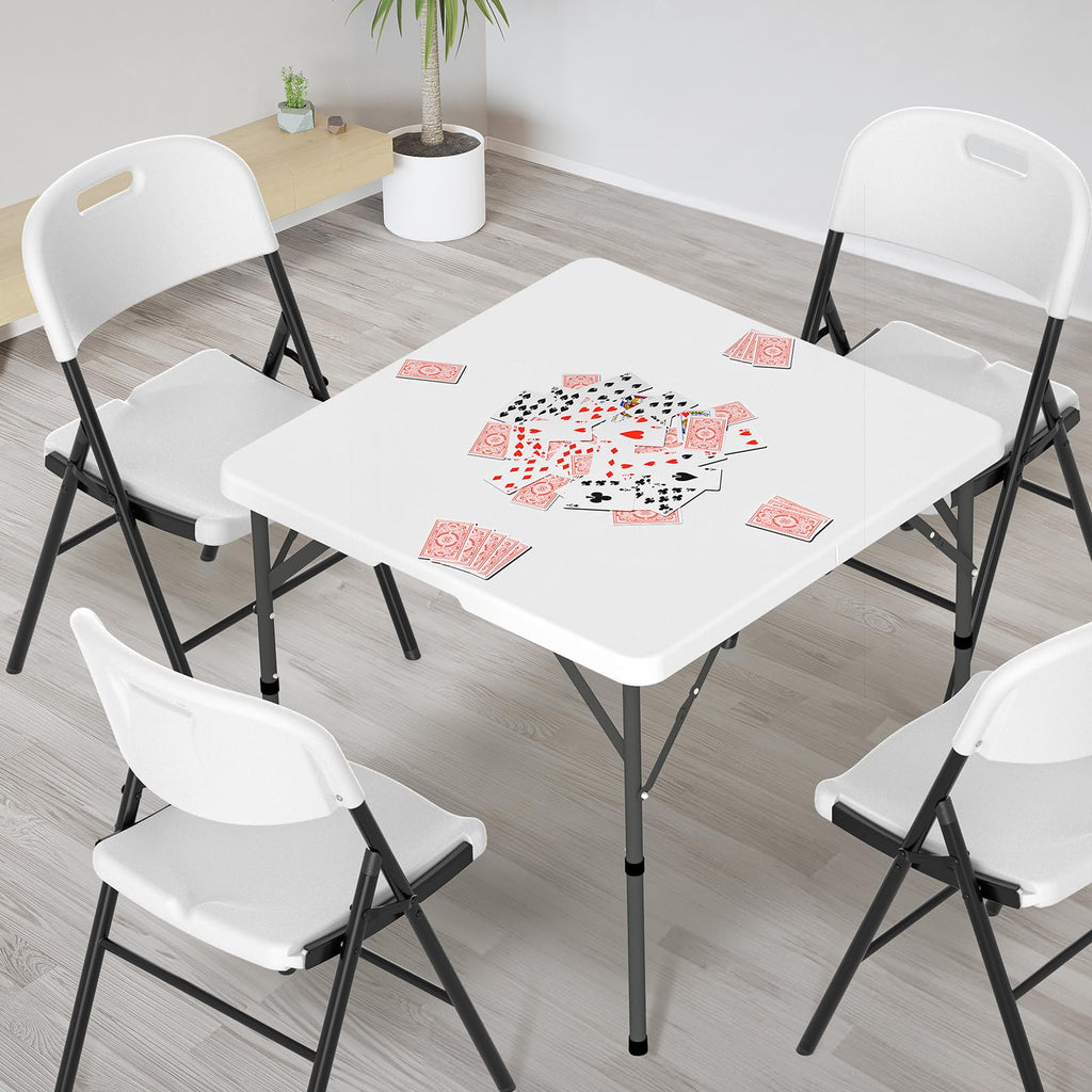 White Bi-Folding Portable Plastic Table E88746