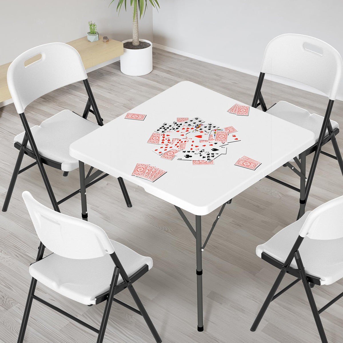 White Bi-Folding Portable Plastic Table E88746