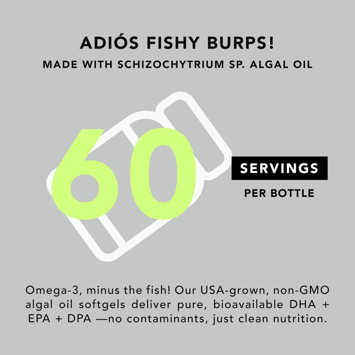 Vegan Omega-3 Algal Oil DHA EPA Softgels, 120ct I24174
