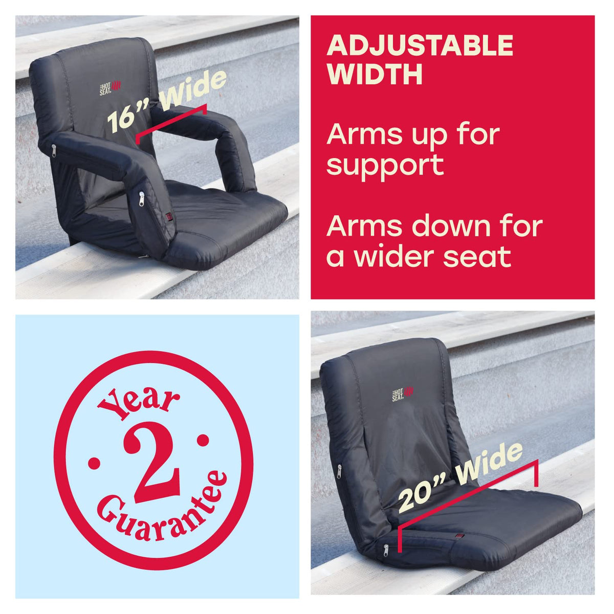 Portable Heated Stadium Seat for Bleachers D9457