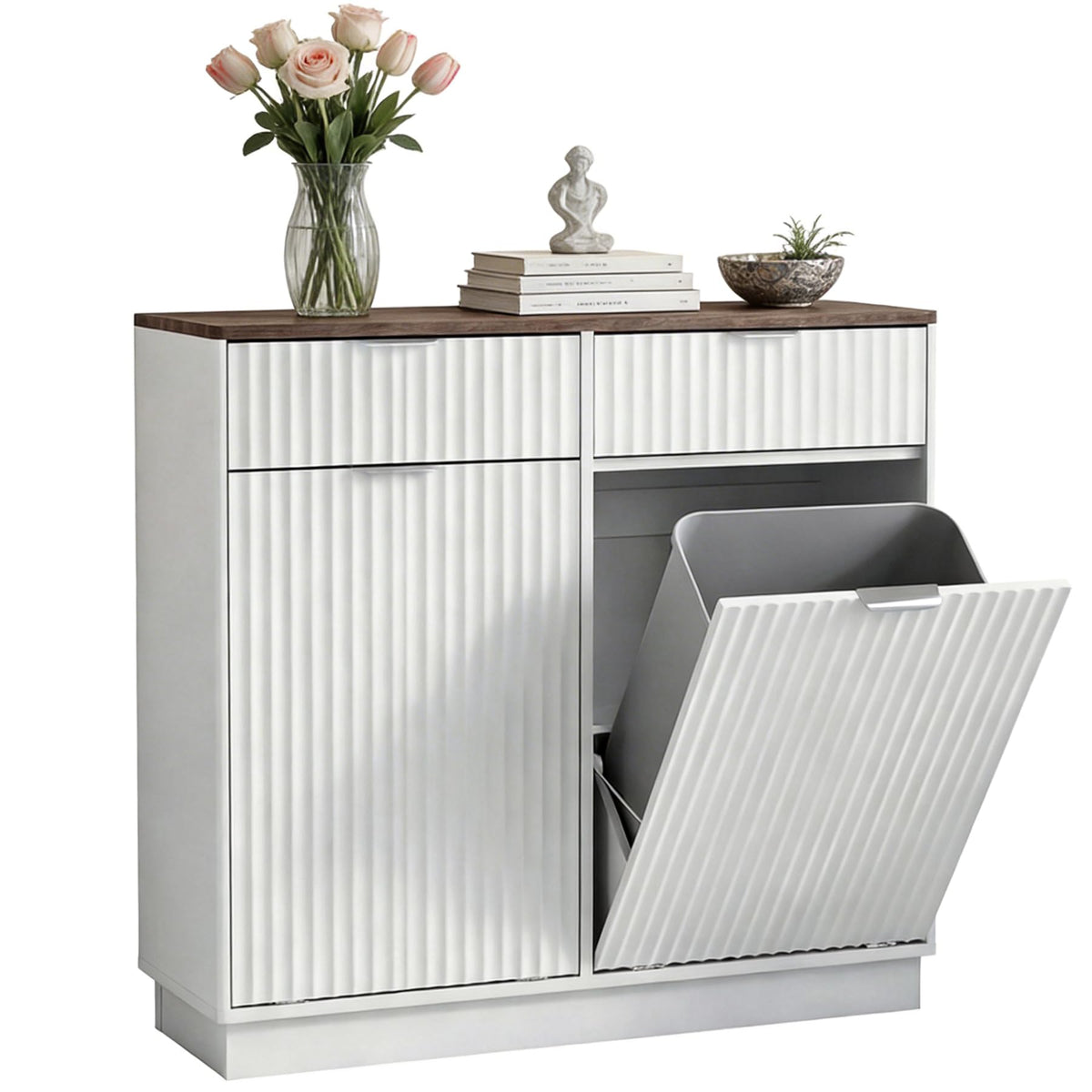20 Gallon Tilt Out Trash Cabinet with 2 Drawers L83244