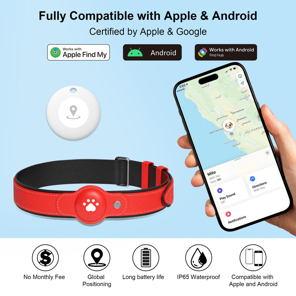 GPS Tracker for Dogs, Pet Location Tracker with Collar T269