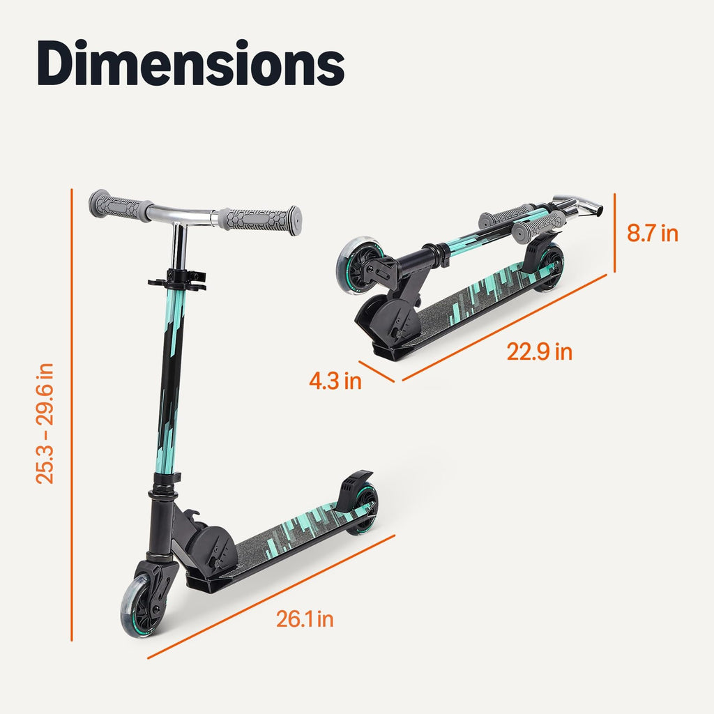 Foldable Light Up Wheels Adjustable Handlebar Aluminum Kids Kick Scooter R586685