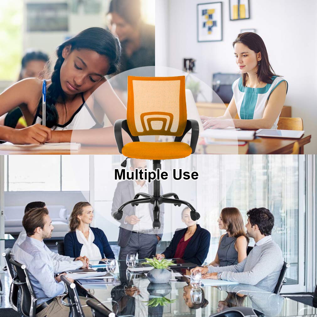 Orange Mesh Office Chair with Lumbar Support P74990