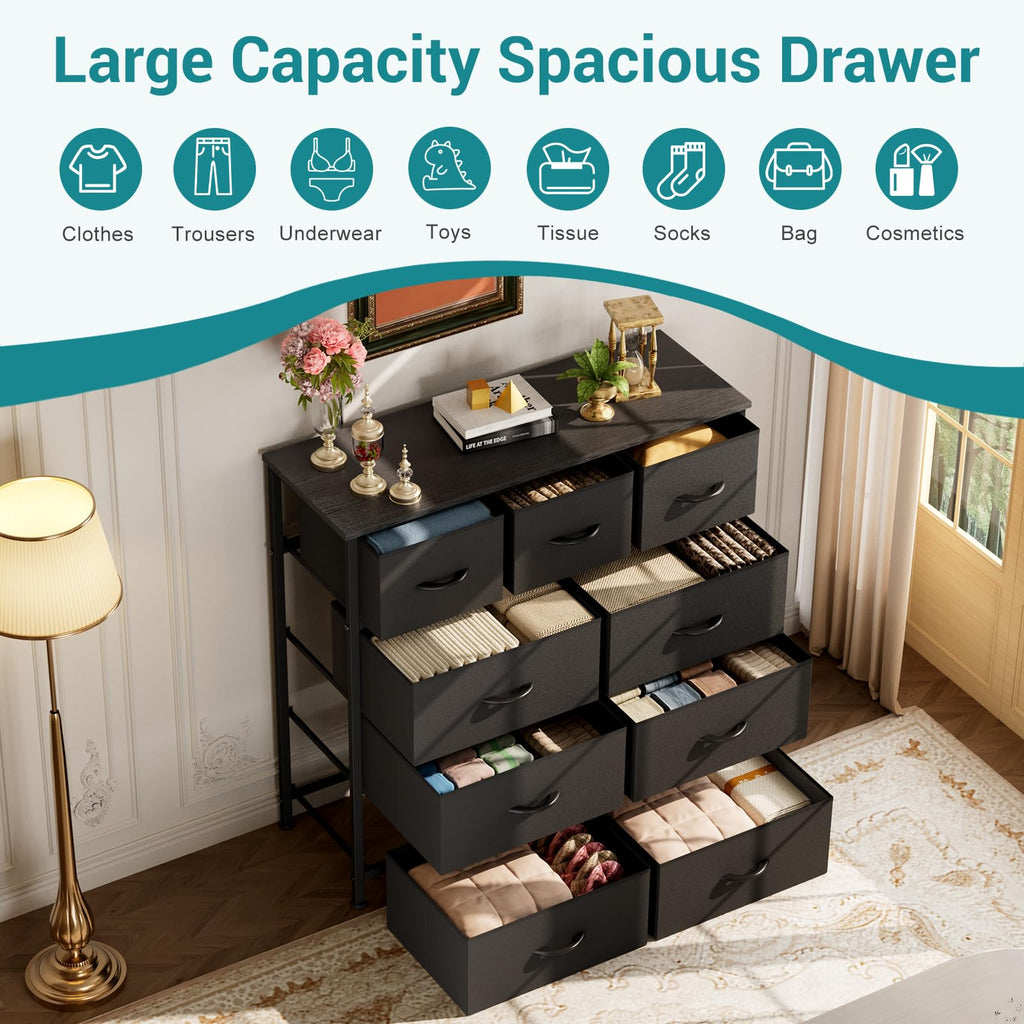 Black 9 Drawer Dresser E635451