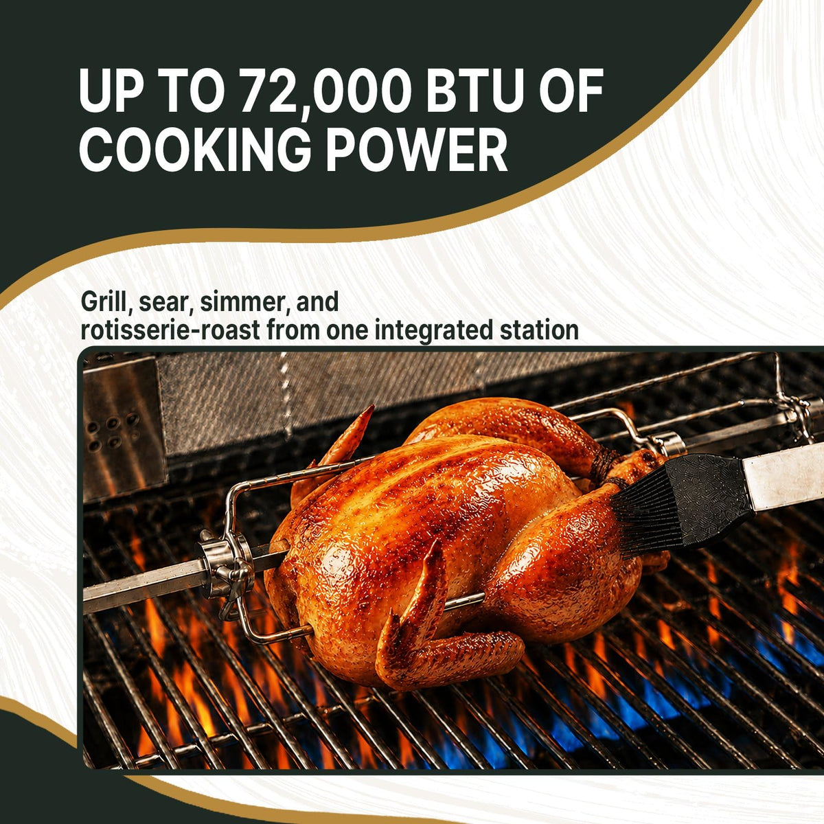 106" Propane BBQ Grill with Pizza Oven T720975