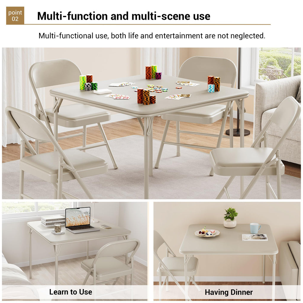 Beige Folding Card Table I96940