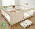 Baby Playpen with Mat, 47x47in Beige W75612