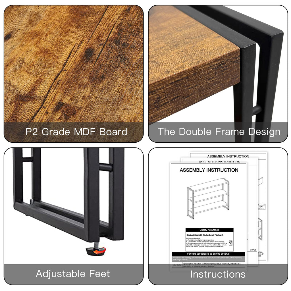 3-Tier Wood and Metal Bookshelf I293