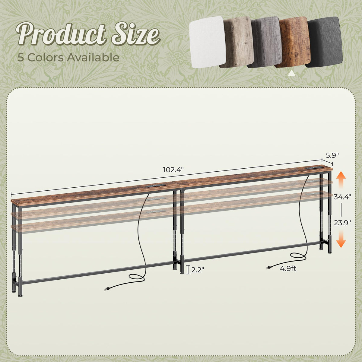 Sofa Table with Power Outlets K9691