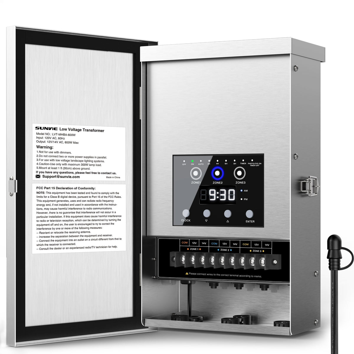 600W Low Voltage Transformer with Photo Sensor & Timer S8519