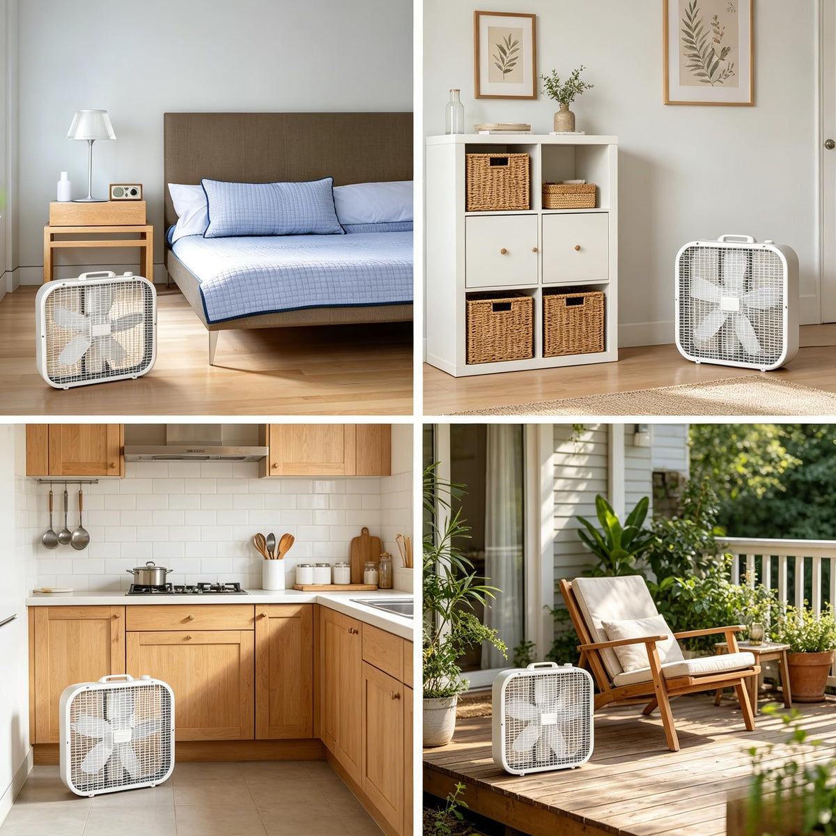 20 Inch 3 Speed Box Fan White S598