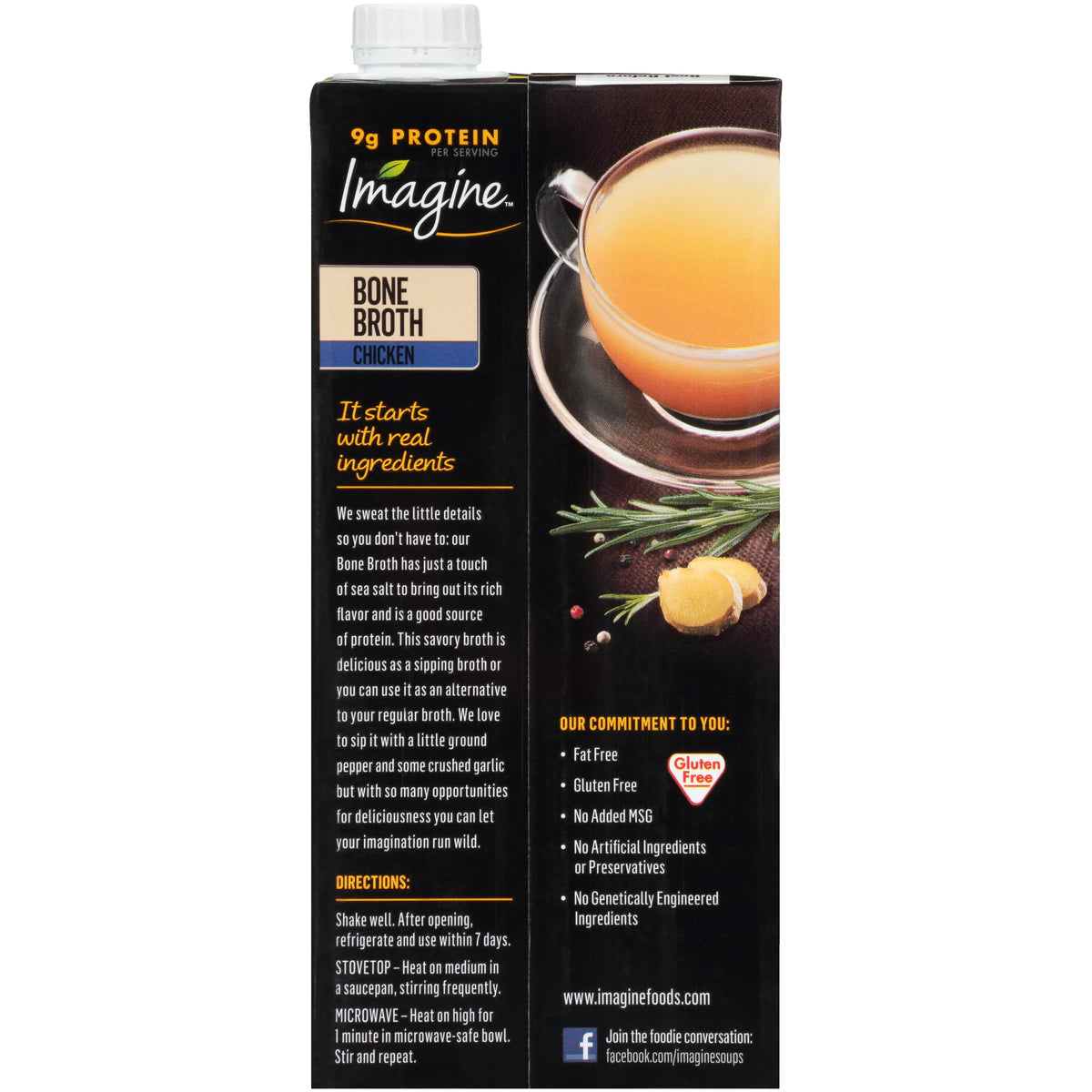 Organic Chicken Bone Broth 32 Oz (Pack of 12) P6876