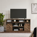 Natural Brown Wood TV Stand with Sliding Barn Door N783