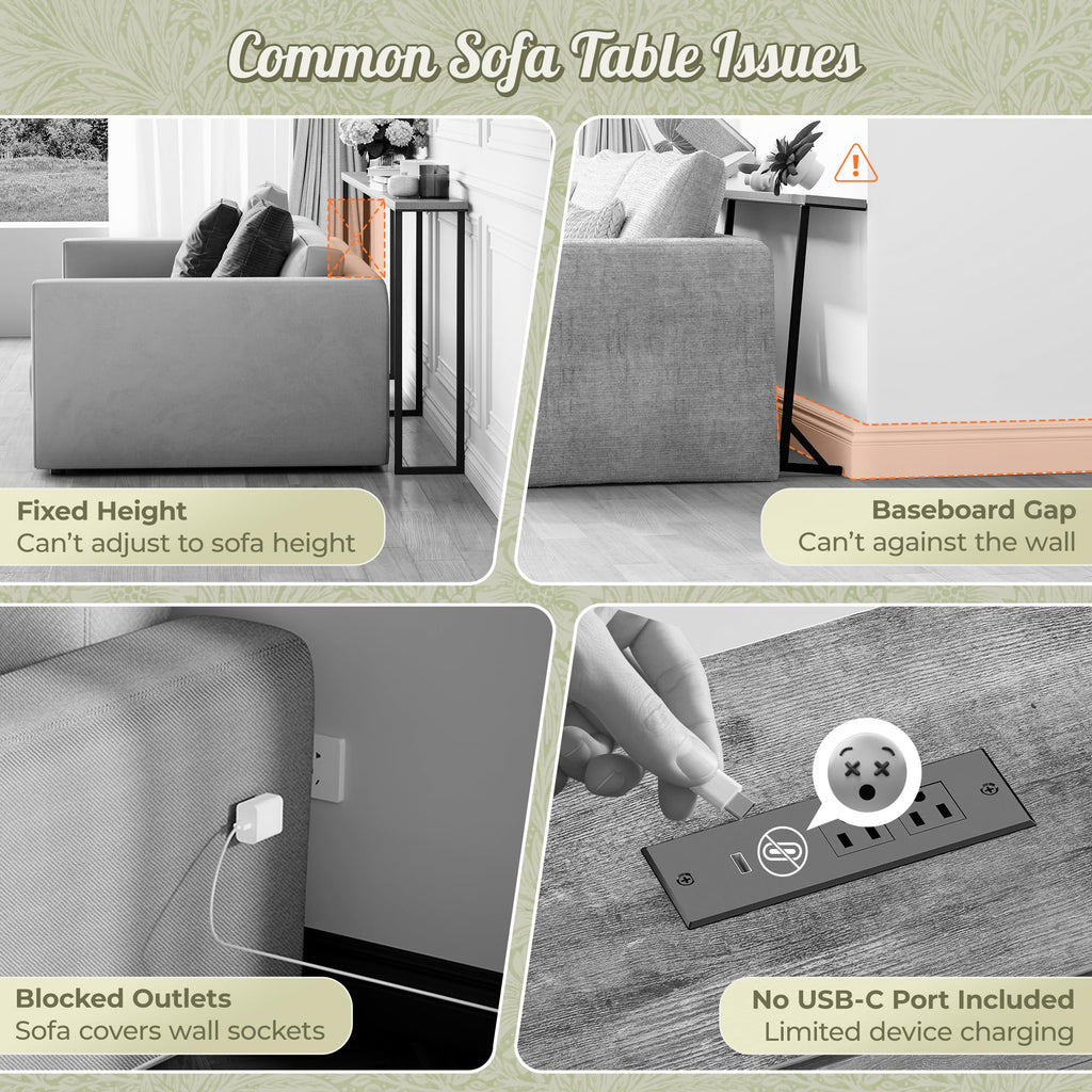 Sofa Table with Power Outlets K9691
