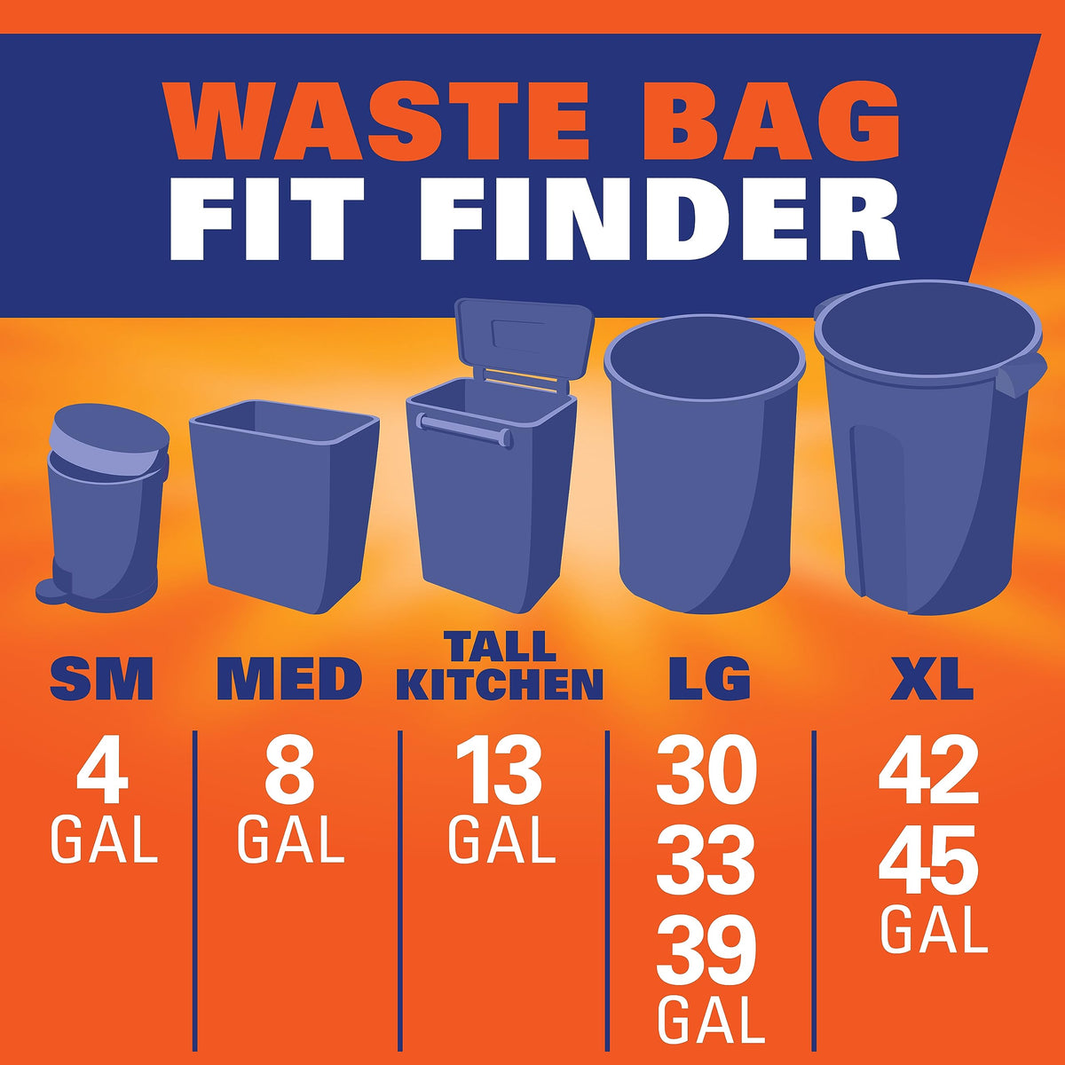 13 Gal Lavender Vanilla Kitchen Trash Bags N843