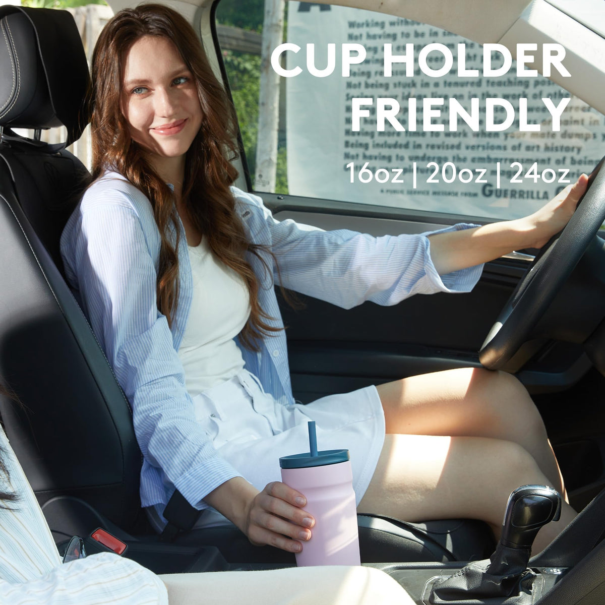 20oz Insulated Stainless Steel Tumbler with Lid and Straw Q3244