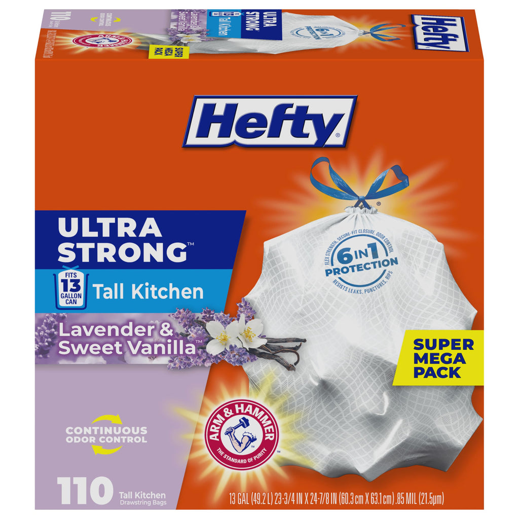 13 Gal Lavender Vanilla Kitchen Trash Bags N843