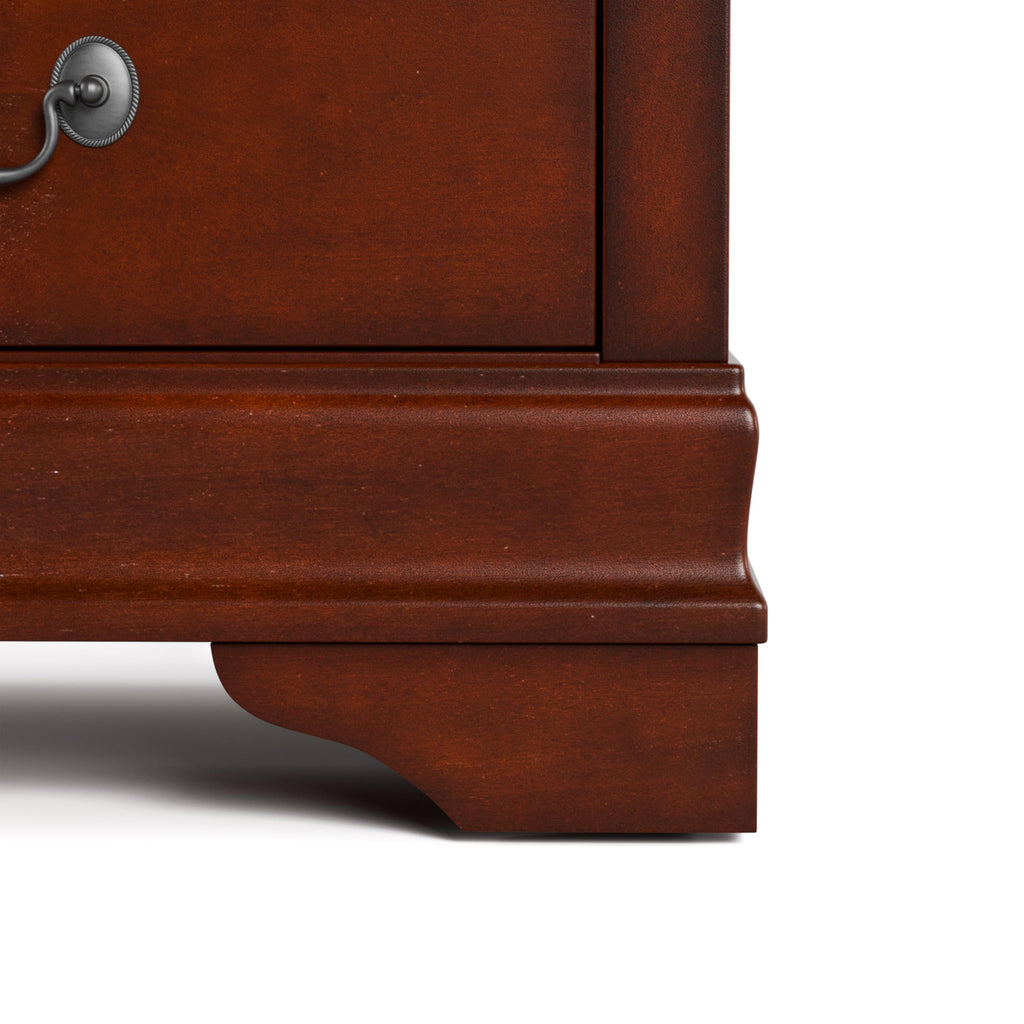 Solid Wood Nightstand with Drawers and Antique Nickle Handles B4738