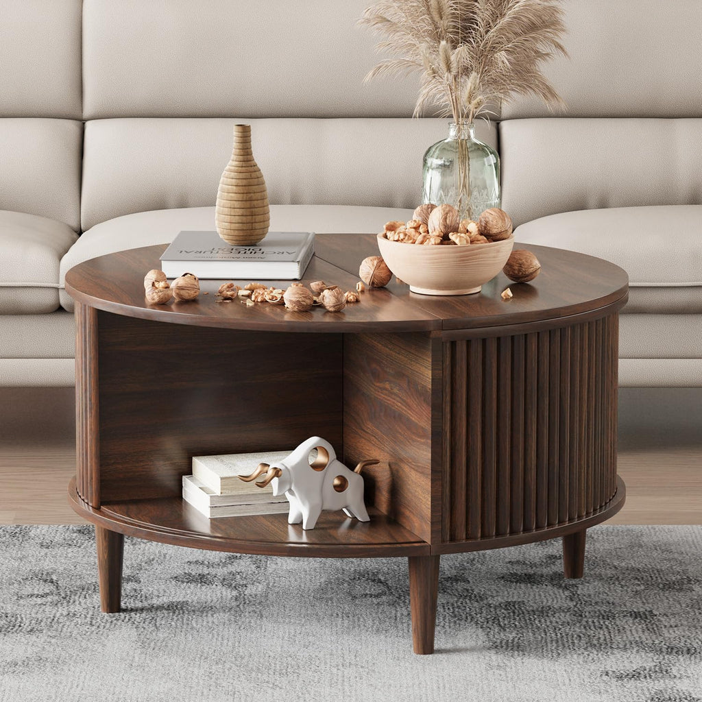 Round Lift Top Coffee Table with Storage B782647