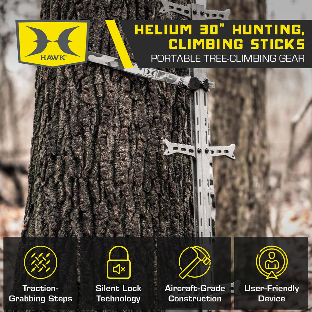 1-Person Tree Stand Platform & Set of 3 Climbing Sticks with Fold-Up Steps N4291