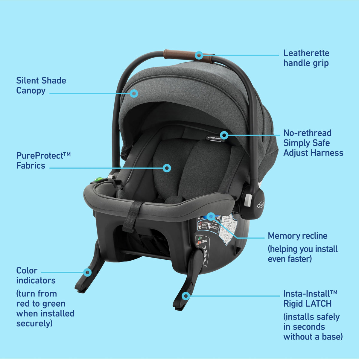 Infant Car Seat with Canopy, Rear Facing, Lightweight V564392
