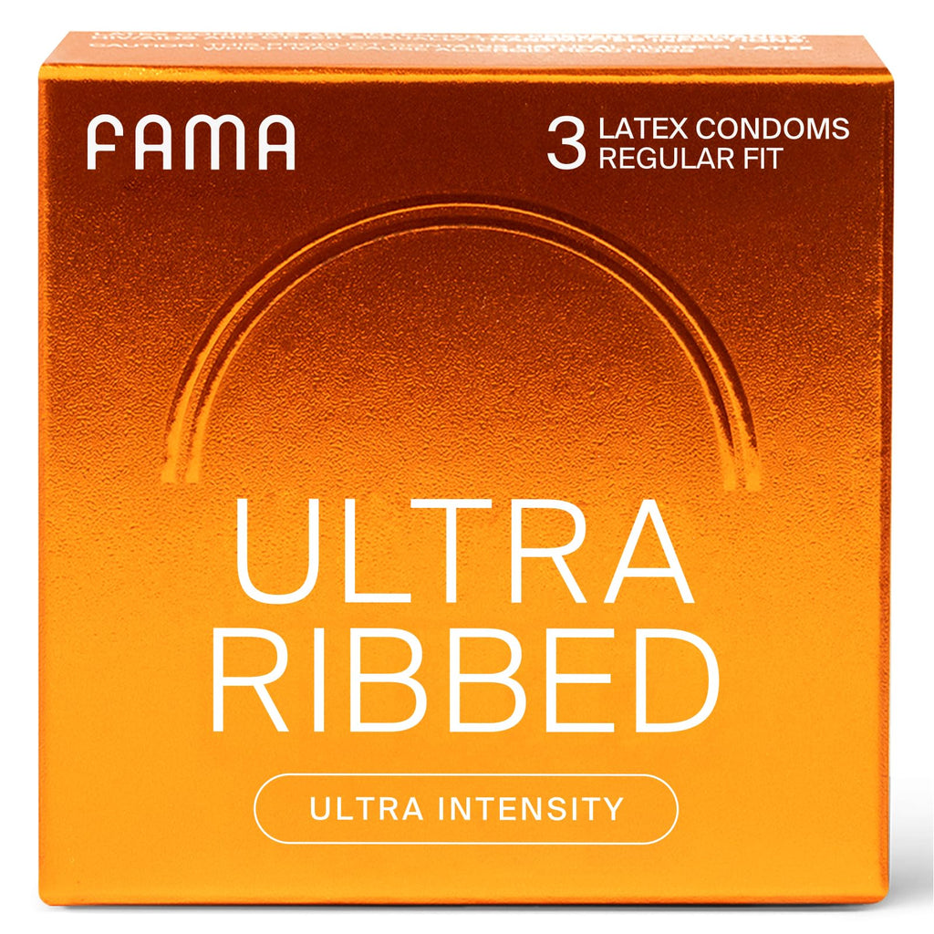 Ribbed Lubricated Natural Latex Condoms 3 Count Z52338