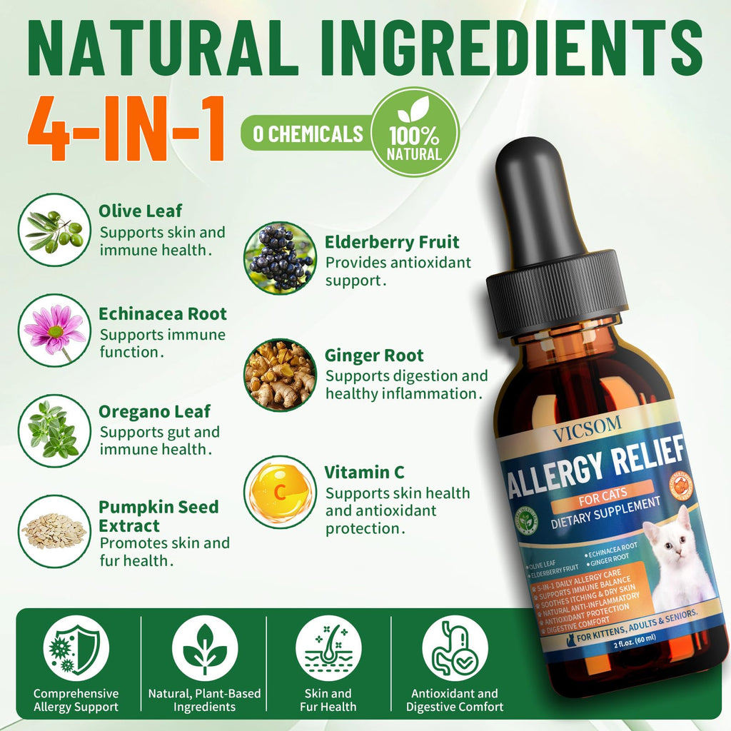 Cat Allergy & Hairball Relief Drops 60ml D4417