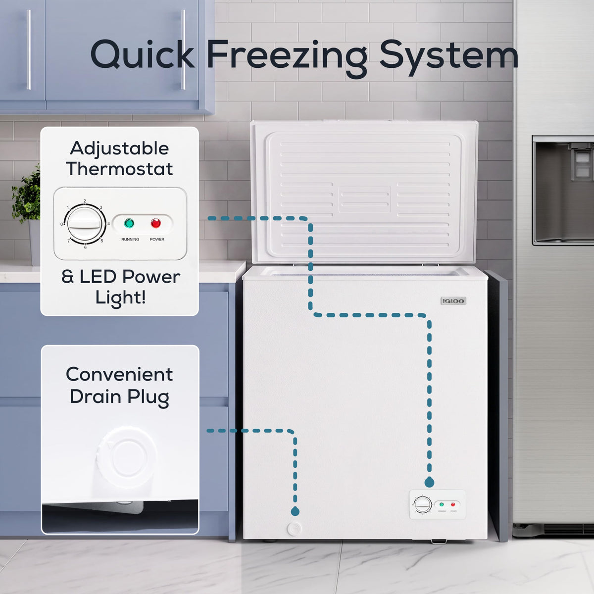 5.0 Cu Ft Upright Deep Freezer with Removable Basket Z366
