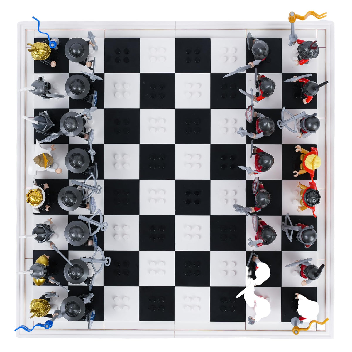 32PCS Medieval Knight Chess Building Blocks Set with Chess Board L760355