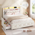 Full Size Velvet Upholstered Platform Bed with 4 Storage Drawers D275396