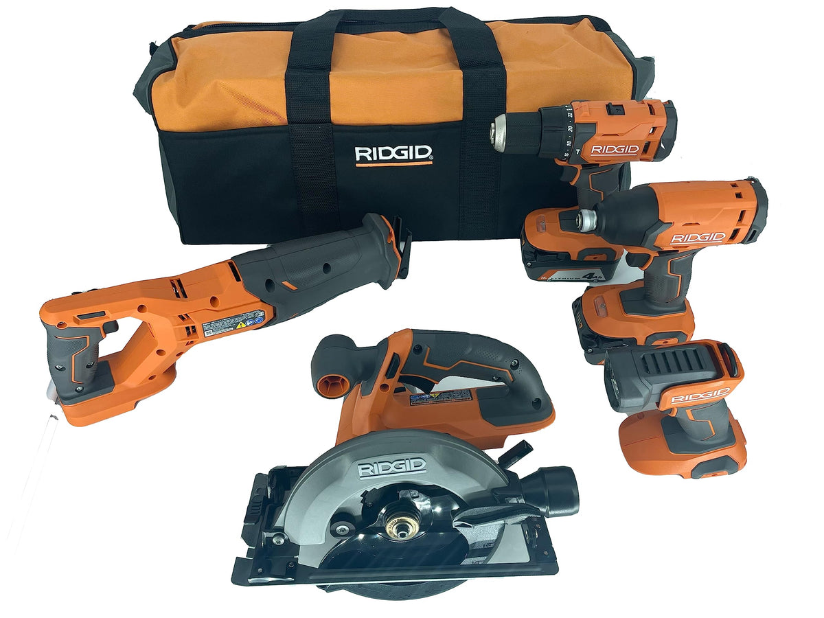 18V Lithium-Ion Cordless 5-Tool Kit with 4.0 Ah Batteries and Charger F9838