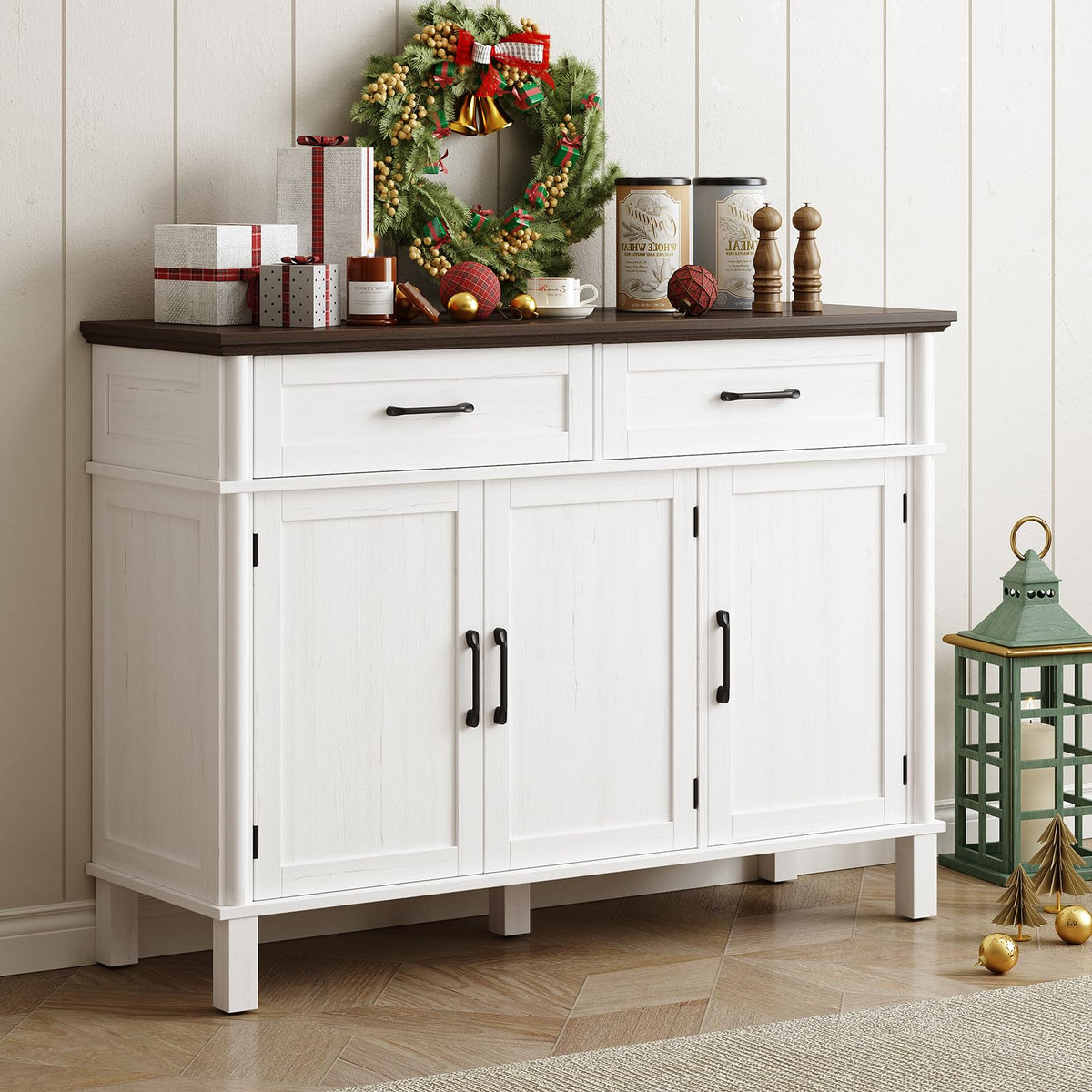 48 Inch Off White Buffet Cabinet with Storage D33882