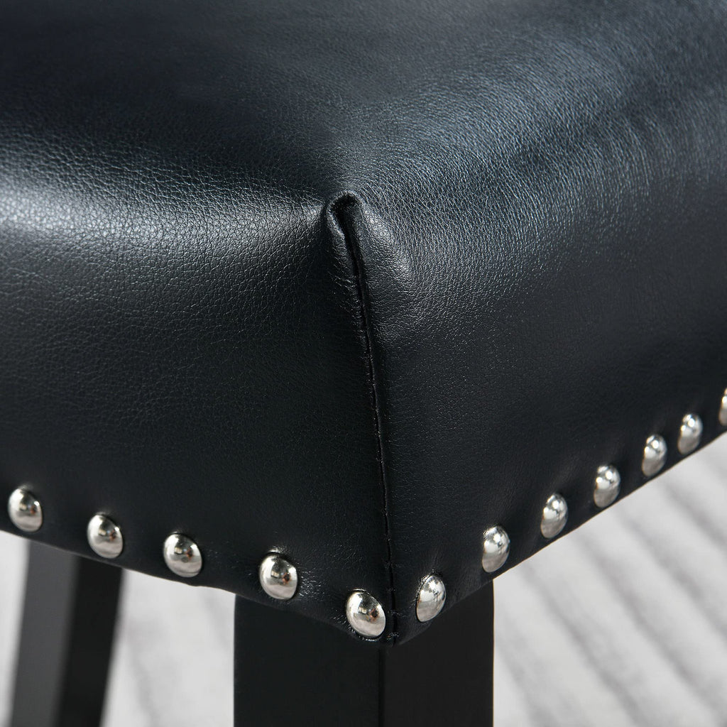 Black Leather Dining Chairs Set of 2 Q9939