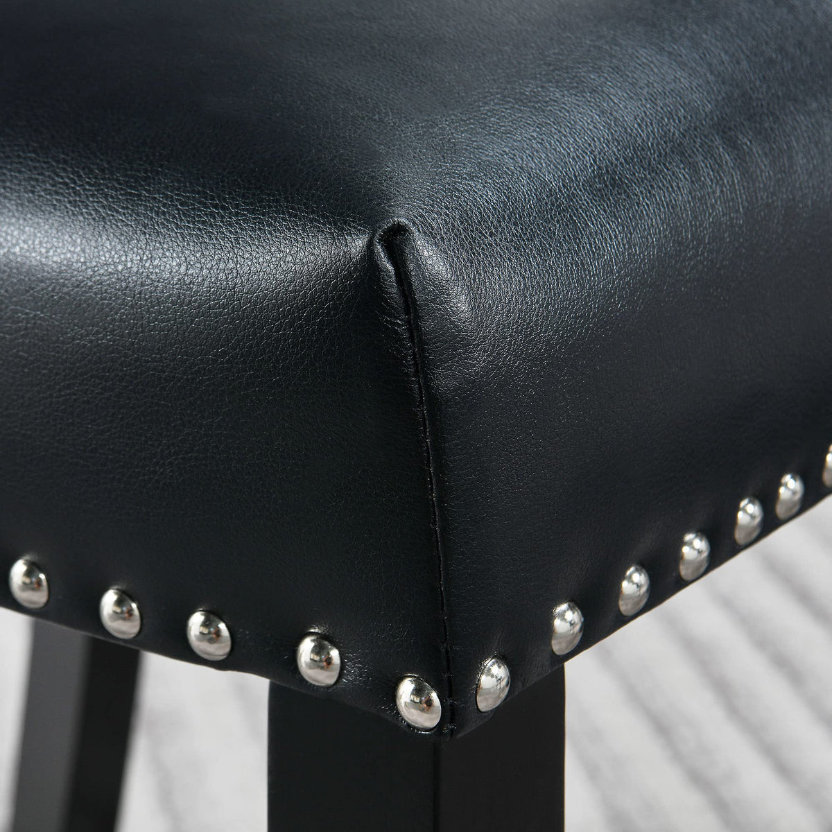 Black Leather Dining Chairs Set of 2 Q9939