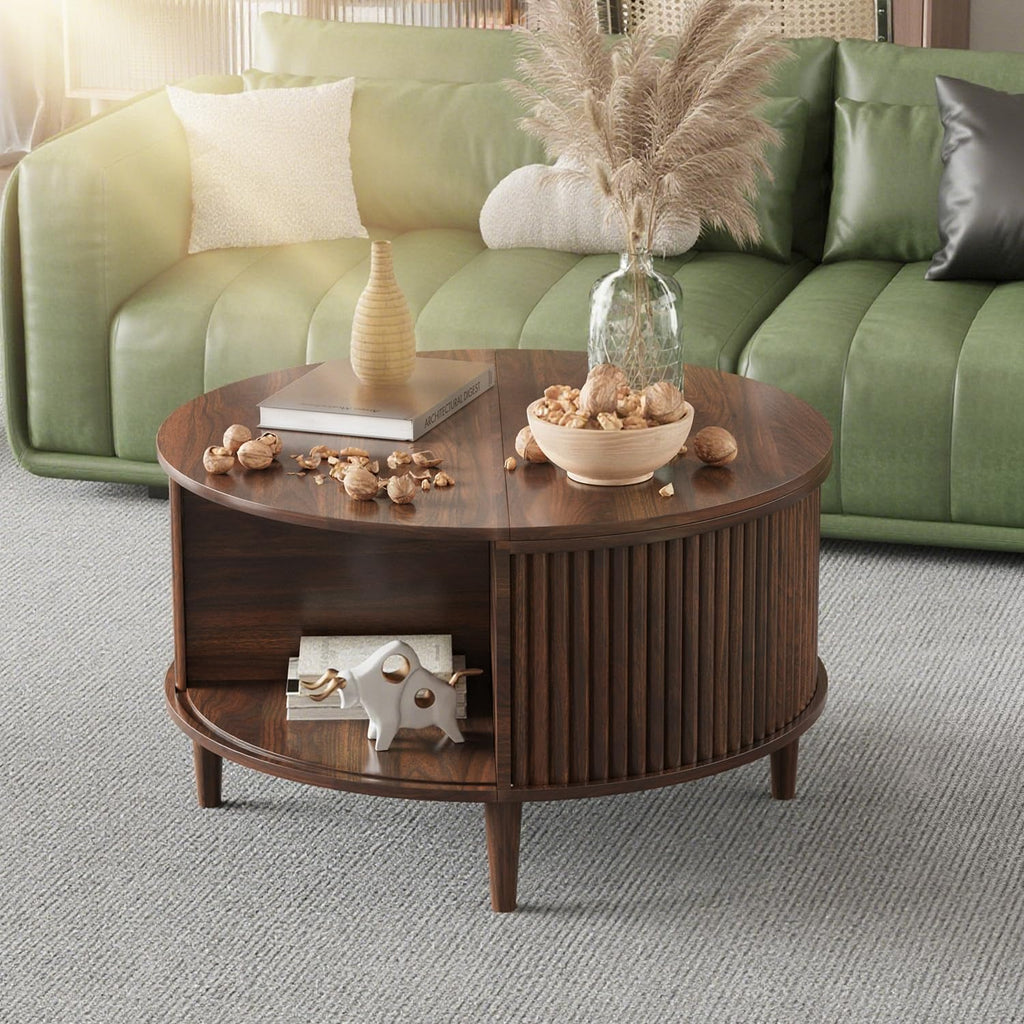 Round Lift Top Coffee Table with Storage B782647