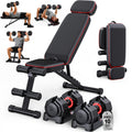 Adjustable Dumbbell Set with Workout Bench O672206