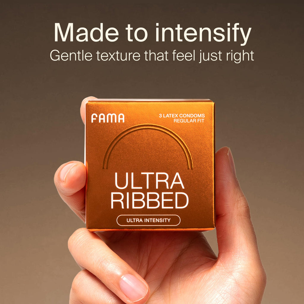 Ribbed Lubricated Natural Latex Condoms 3 Count Z52338
