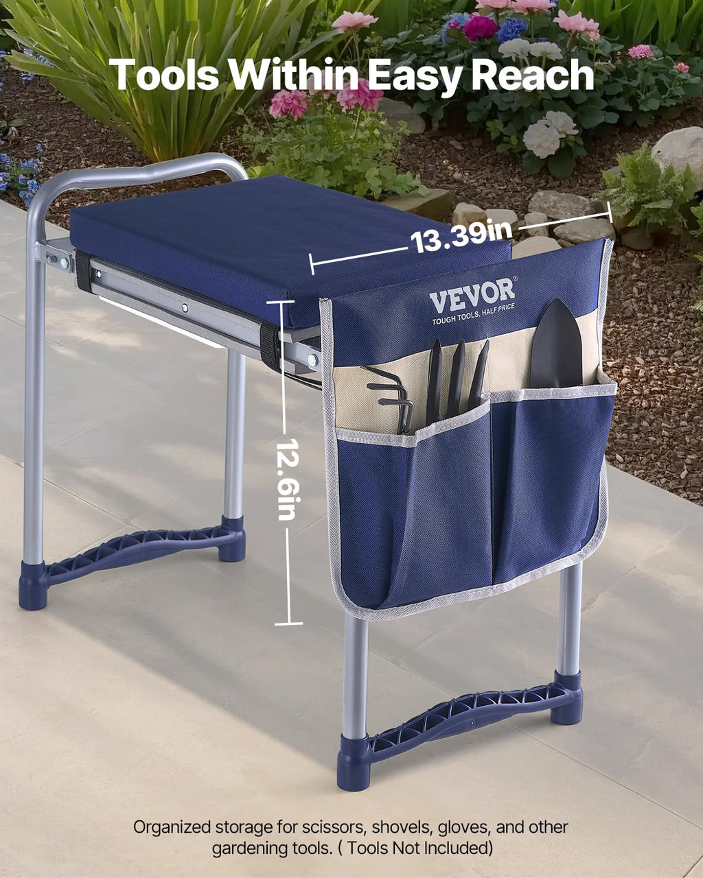 Folding Garden Kneeler and Seat with Tool Bags L19016