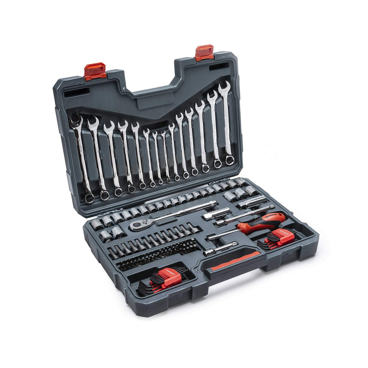 128 Piece 3/8" Drive 12 Point SAE/Metric Mechanics Tool Set P853680
